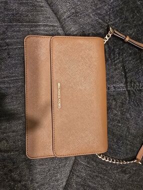 Michael Kors Jet Set Saffiano Leather Crossbody - Brown